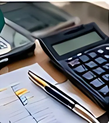 Calculator and pen on a cost estimate
