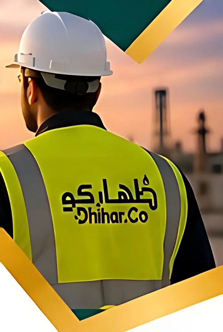 Engineer in a Dhihar.Co safety vest and helmet on a construction site