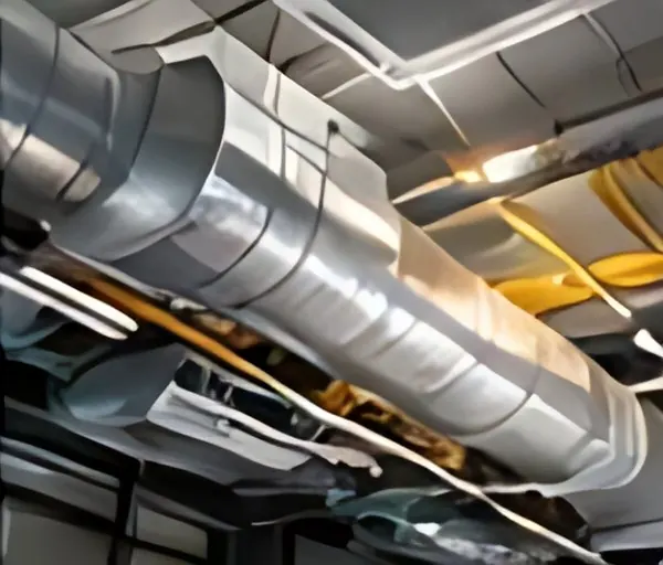 HVAC ductwork installed in a ceiling