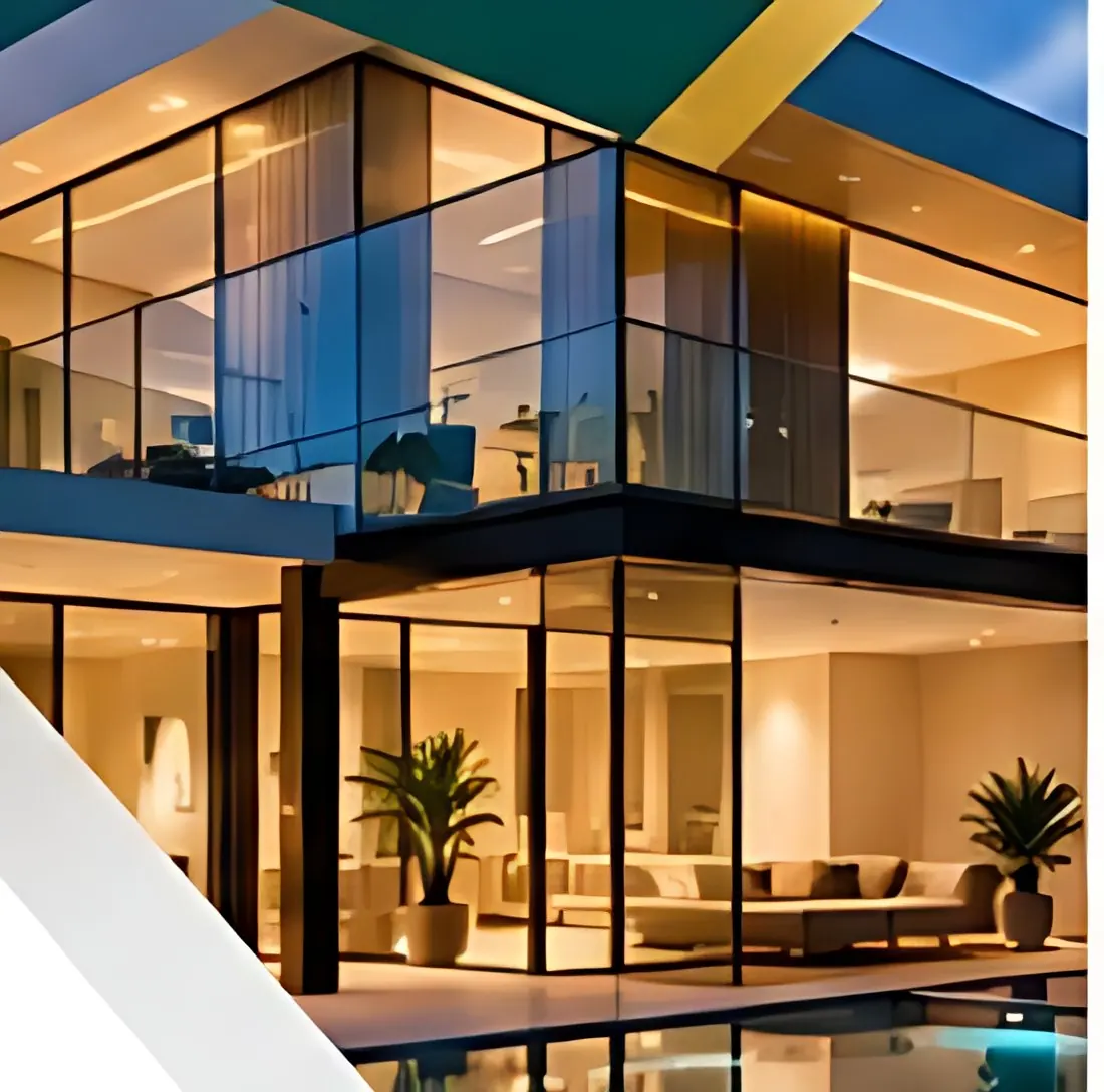 Modern villa with smart lighting