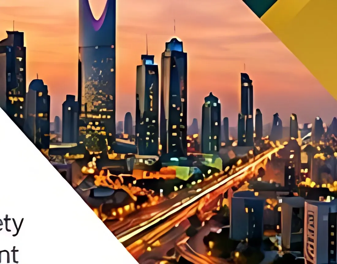 Riyadh city and highways at dusk