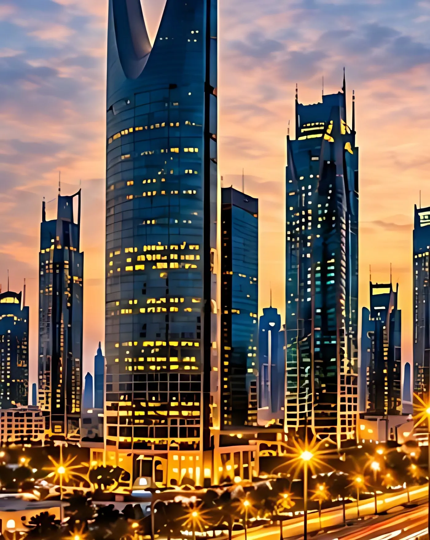 Riyadh skyline at sunset
